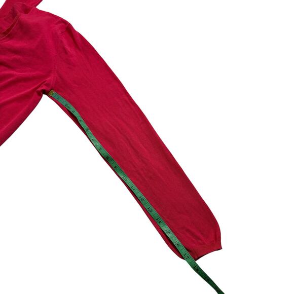 SNOBBY SHEEP Magenta Silk Blend Sweater Size 44 Medium *READ* V-neck Lightweight - Picture 9 of 11